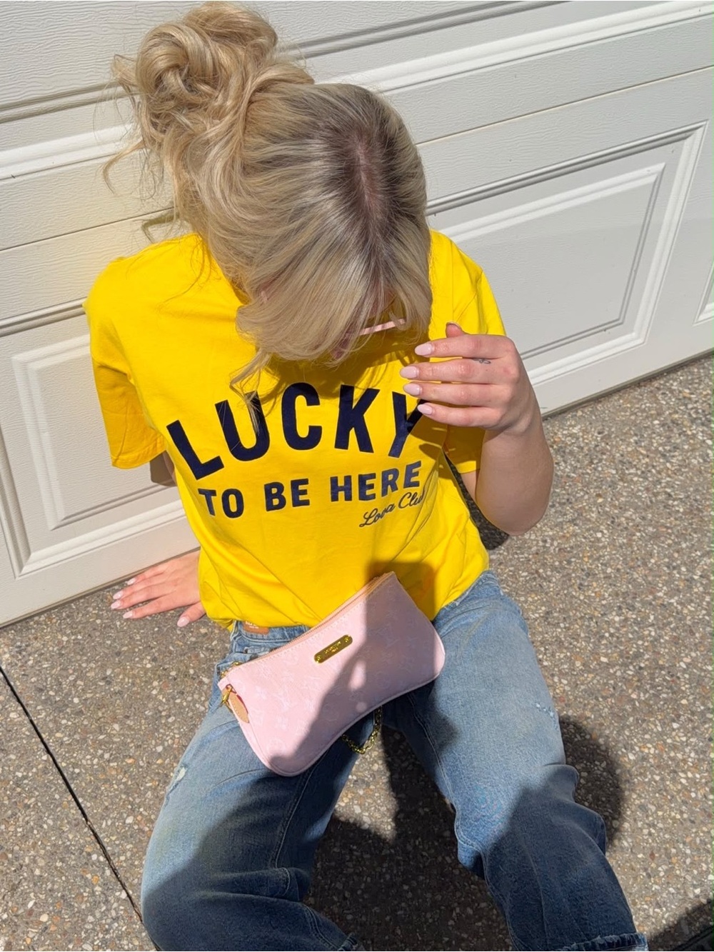 LUCKY TO BE HERE TEE